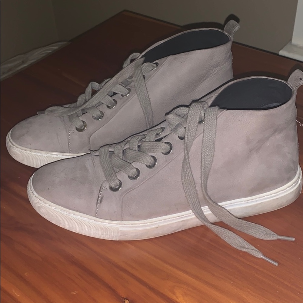 Tan suede sneakers